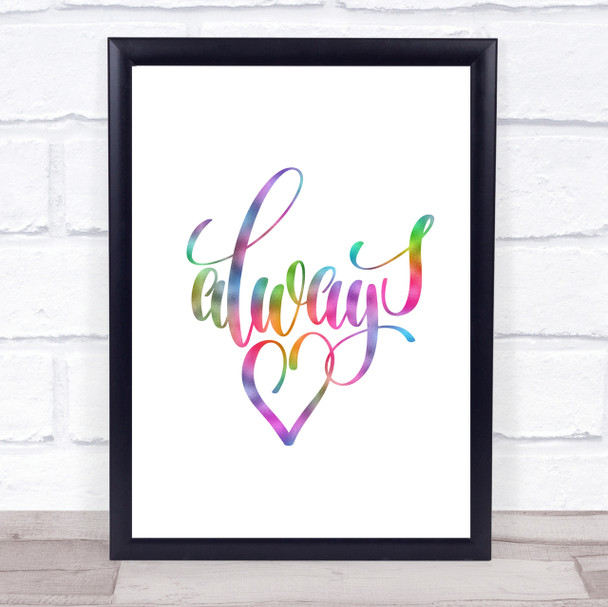 Always Rainbow Quote Print