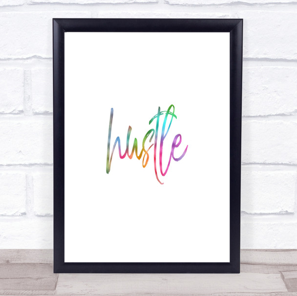 Fancy Hustle Rainbow Quote Print