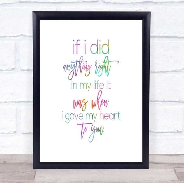 Anything Right Rainbow Quote Print