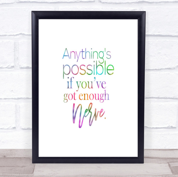 Anything's Possible Rainbow Quote Print