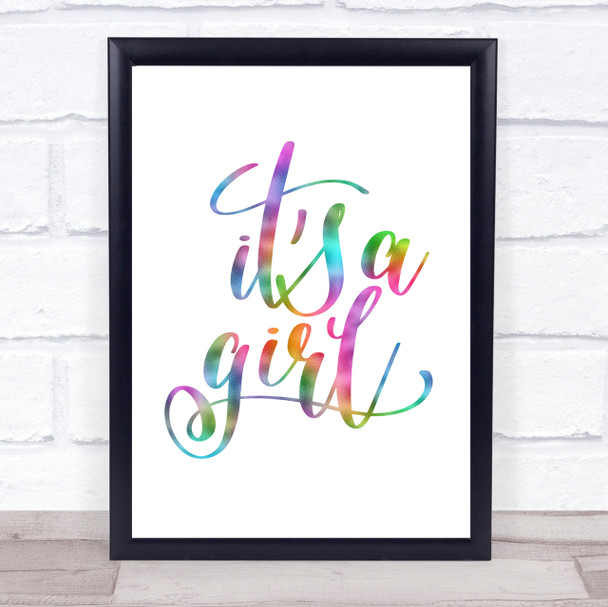 A Girl Rainbow Quote Print