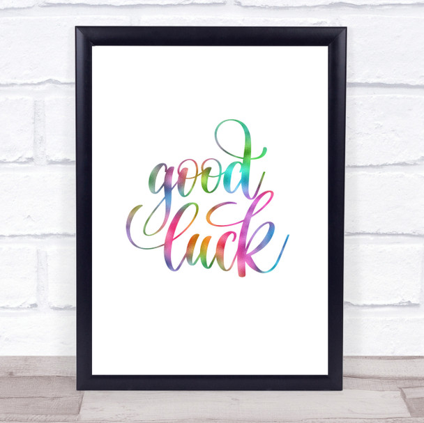 Good Luck Rainbow Quote Print