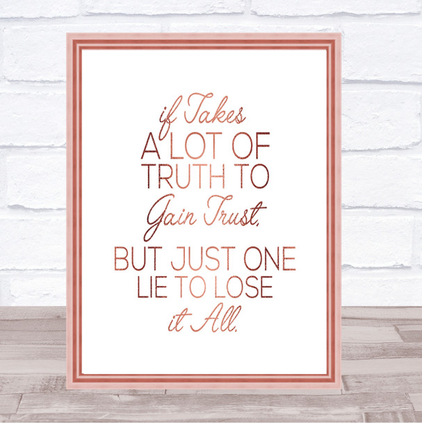 A Lot Of Truth Quote Print Poster Rose Gold Wall Art