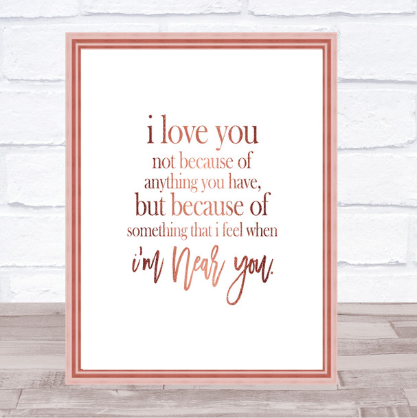 I Love You Quote Print Poster Rose Gold Wall Art
