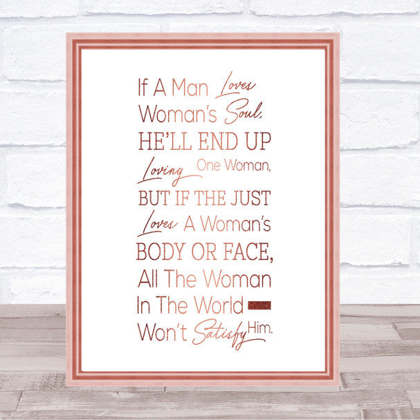 If A Man Loves Quote Print Poster Rose Gold Wall Art