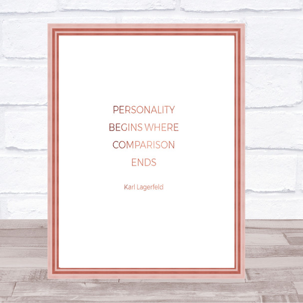 Karl Personality Quote Print Poster Rose Gold Wall Art