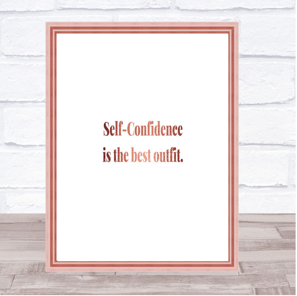 Self Confidence Quote Print Poster Rose Gold Wall Art