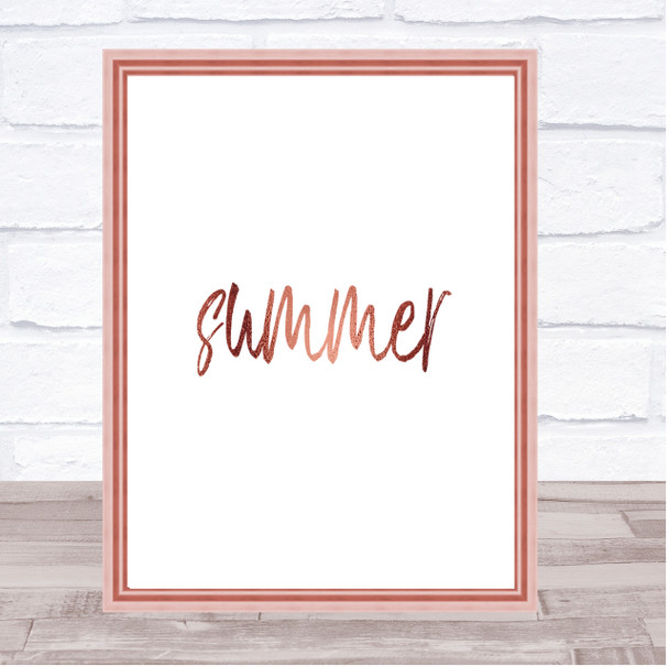 Slimmer Quote Print Poster Rose Gold Wall Art