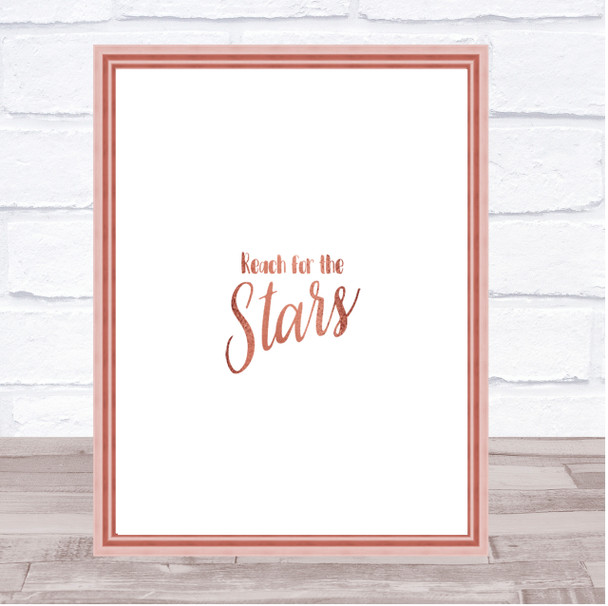 Stars Quote Print Poster Rose Gold Wall Art