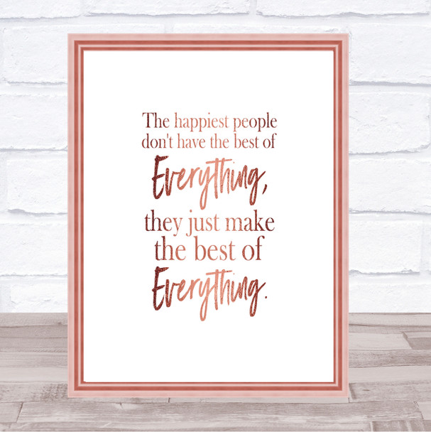 Best Of Everything Quote Print Poster Rose Gold Wall Art