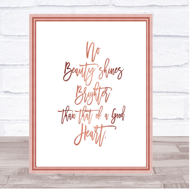 Good Heart Quote Print Poster Rose Gold Wall Art