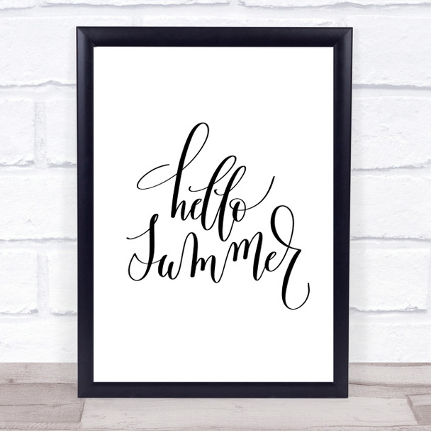 Hello Summer Quote Print Poster Typography Word Art Picture