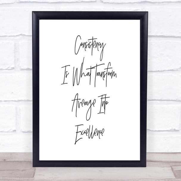 Average Into Excellence Quote Print Poster Typography Word Art Picture