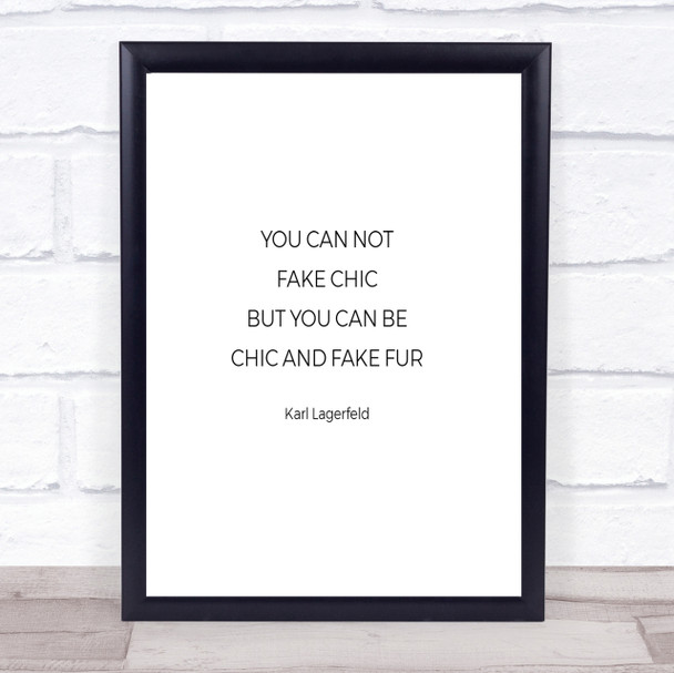 Karl Fake Fur Quote Print Poster Typography Word Art Picture