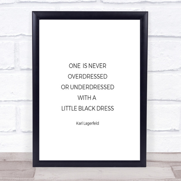 Karl Little Black Dress Quote Print Poster Typography Word Art Picture