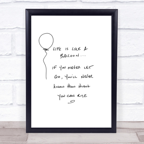 Balloon Quote Print Poster Typography Word Art Picture