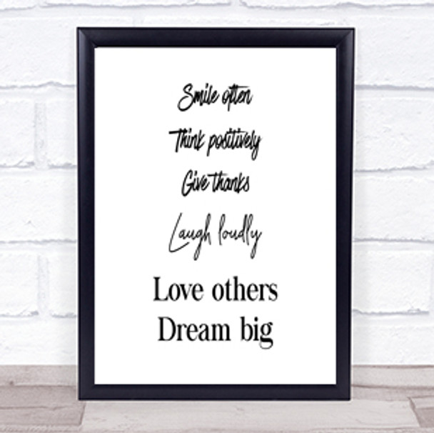Laugh Loudly Quote Print Poster Typography Word Art Picture