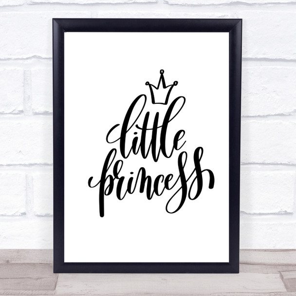 Little Princess Quote Print Poster Typography Word Art Picture