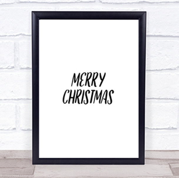 Merry Christmas Quote Print Poster Typography Word Art Picture