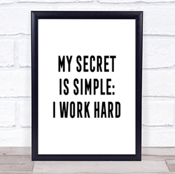 My Secret Quote Print Poster Typography Word Art Picture
