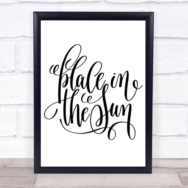 Place In The Sun Quote Print Poster Typography Word Art Picture