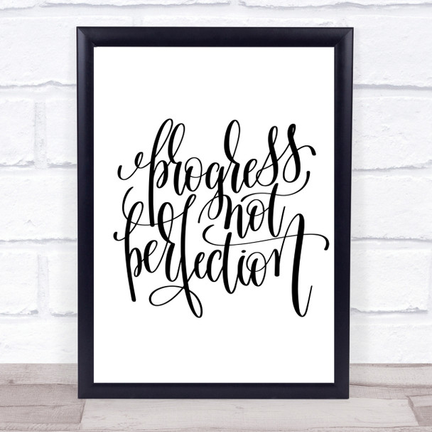 Progress Not Perfection Quote Print Poster Typography Word Art Picture
