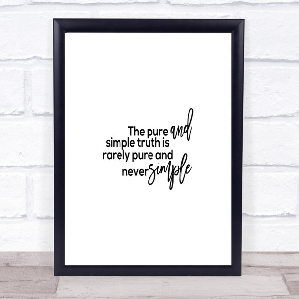 Pure And Simple Quote Print Poster Typography Word Art Picture