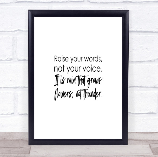 Raise Your Words Quote Print Poster Typography Word Art Picture