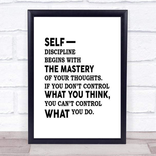 Self Discipline Quote Print Poster Typography Word Art Picture