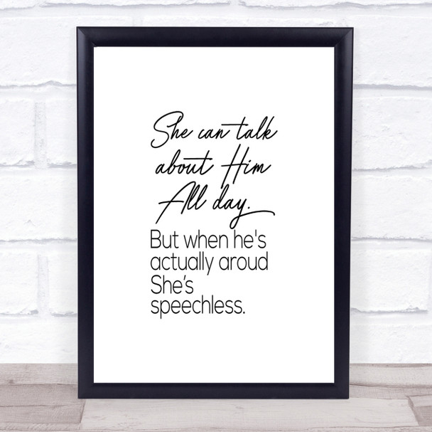 She Can Talk Quote Print Poster Typography Word Art Picture