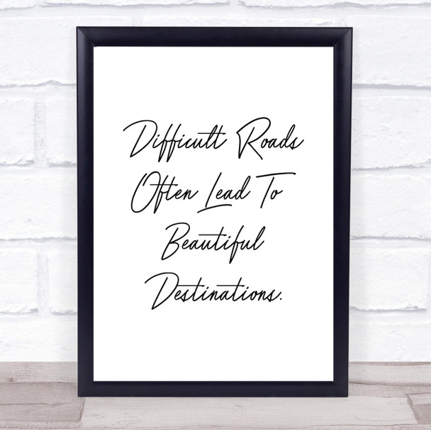 Beautiful Destination Quote Print Poster Typography Word Art Picture