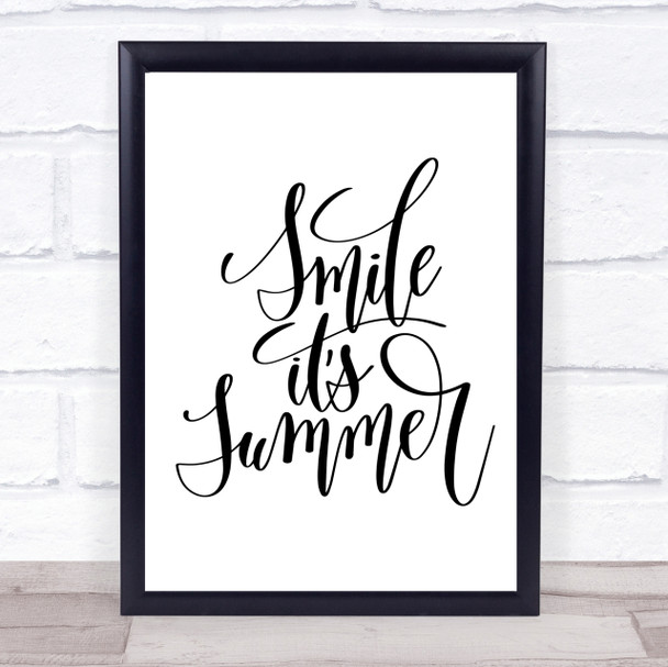 Smile Its Summer Quote Print Poster Typography Word Art Picture