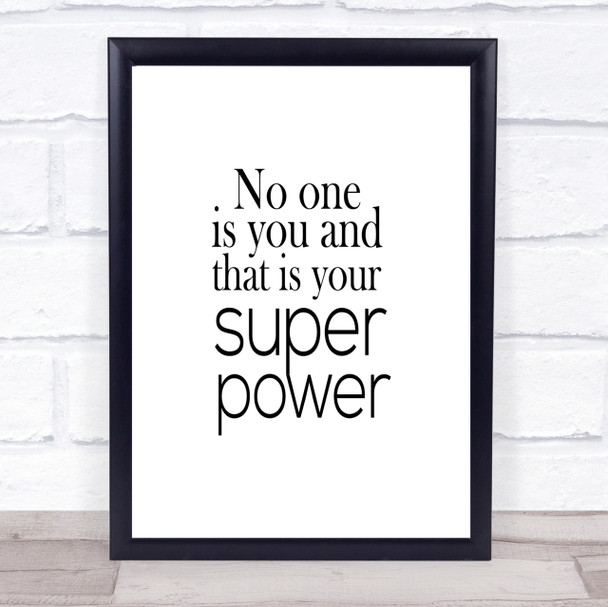 Super Power Quote Print Poster Typography Word Art Picture