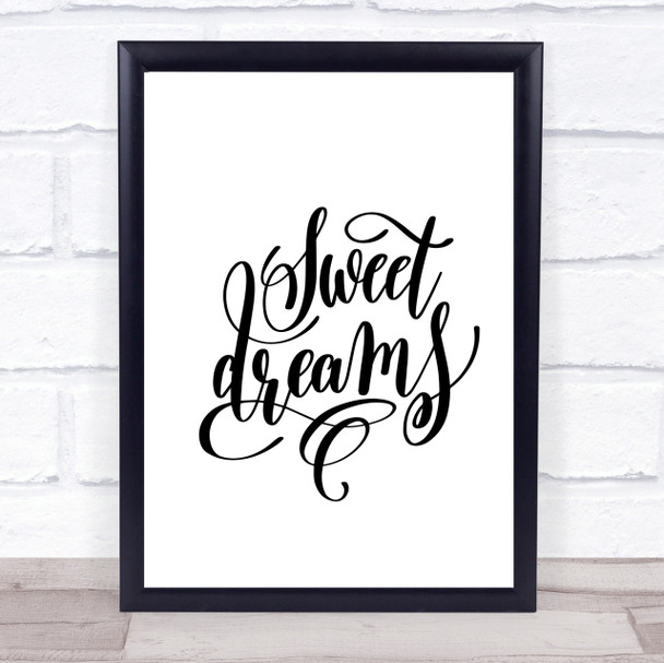Sweet Dreams Quote Print Poster Typography Word Art Picture