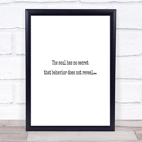 The Soul Has No Secret Quote Print Poster Typography Word Art Picture