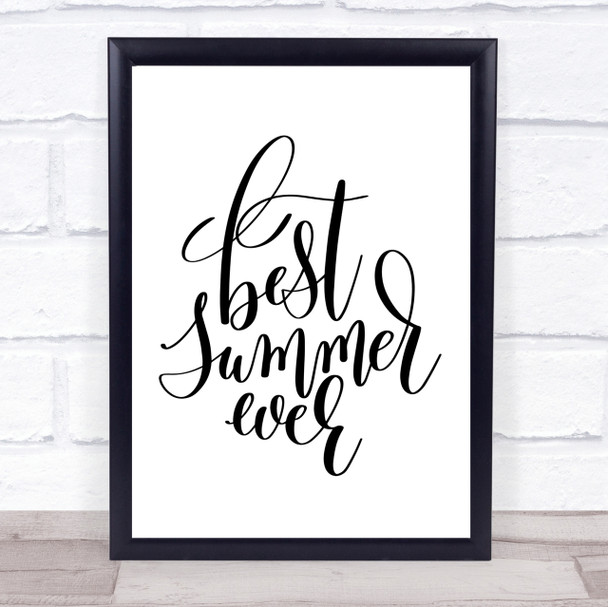 Best Summer Ever Quote Print Poster Typography Word Art Picture