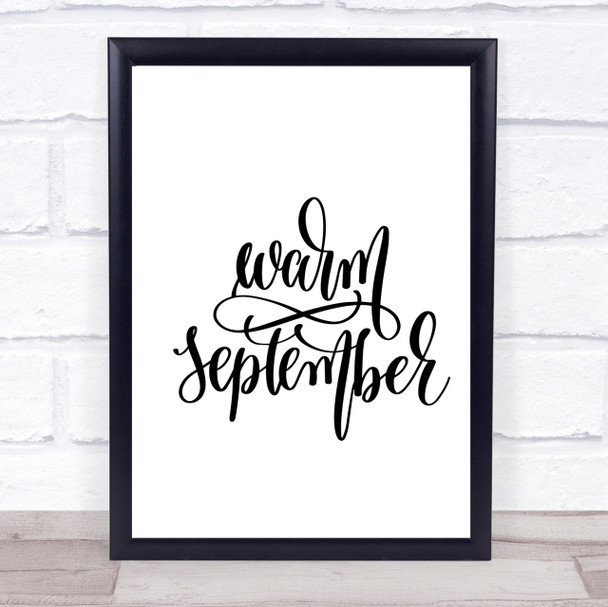 Warm September Quote Print Poster Typography Word Art Picture