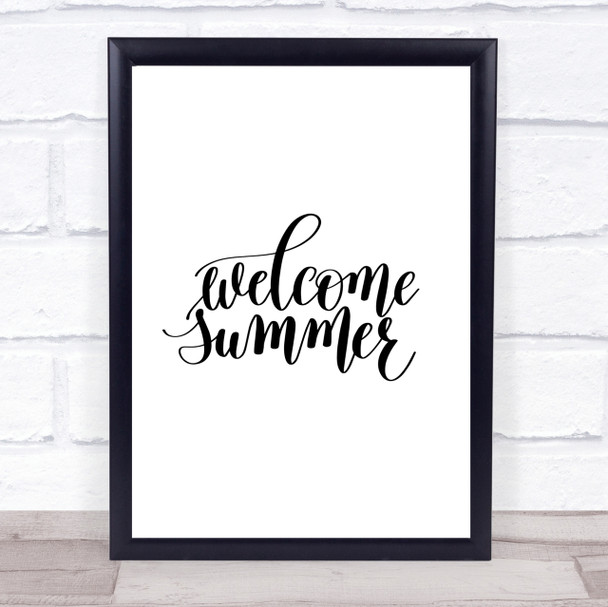 Welcome Summer Quote Print Poster Typography Word Art Picture