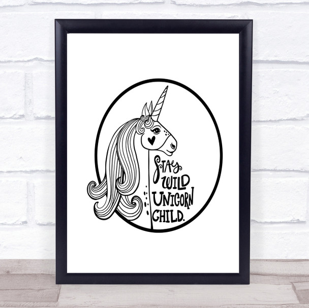 Wild Unicorn Quote Print Poster Typography Word Art Picture