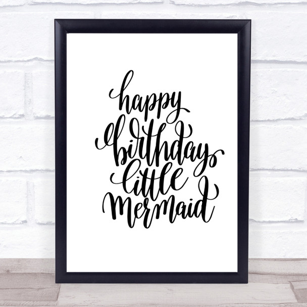 Birthday Mermaid Quote Print Poster Typography Word Art Picture