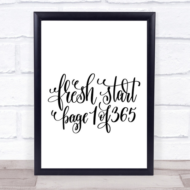 Christmas Fresh Start Quote Print Poster Typography Word Art Picture