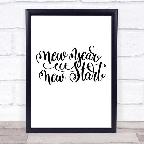Christmas New Year New Start Quote Print Poster Typography Word Art Picture