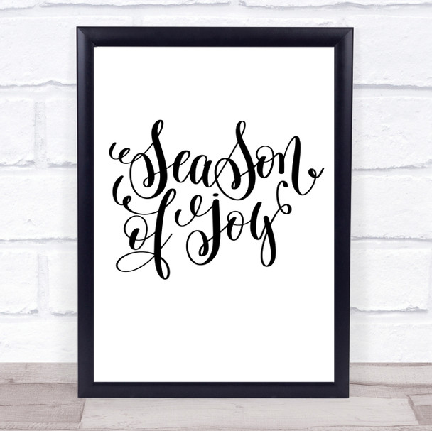 Christmas Season Of Joy Quote Print Poster Typography Word Art Picture