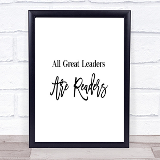 All Great Leaders Quote Print Poster Typography Word Art Picture