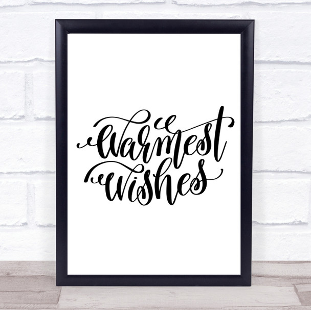 Christmas Warmest Wishes Quote Print Poster Typography Word Art Picture