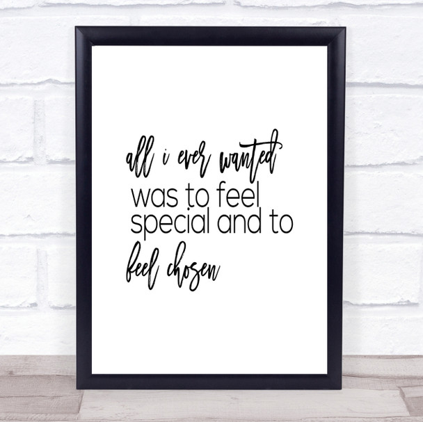 All I Wanted Quote Print Poster Typography Word Art Picture