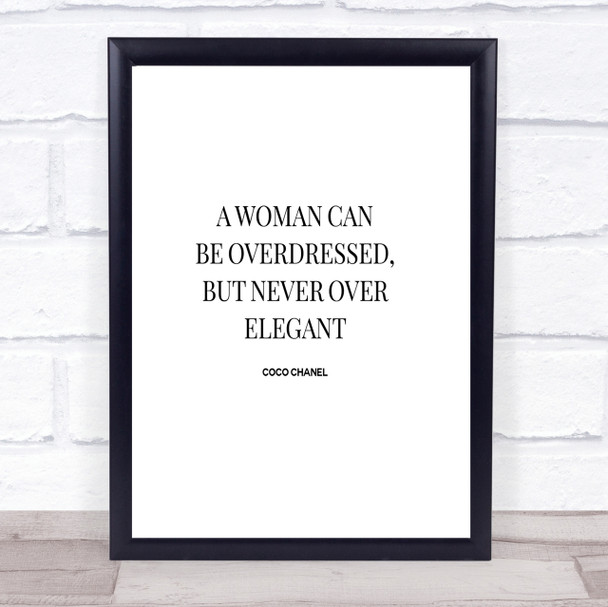 Coco Chanel Over Elegant Quote Print Poster Typography Word Art Picture