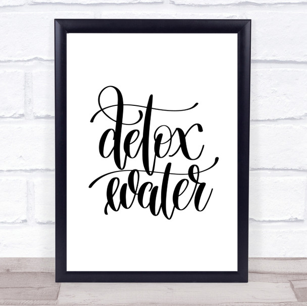 Detox Water Quote Print Poster Typography Word Art Picture