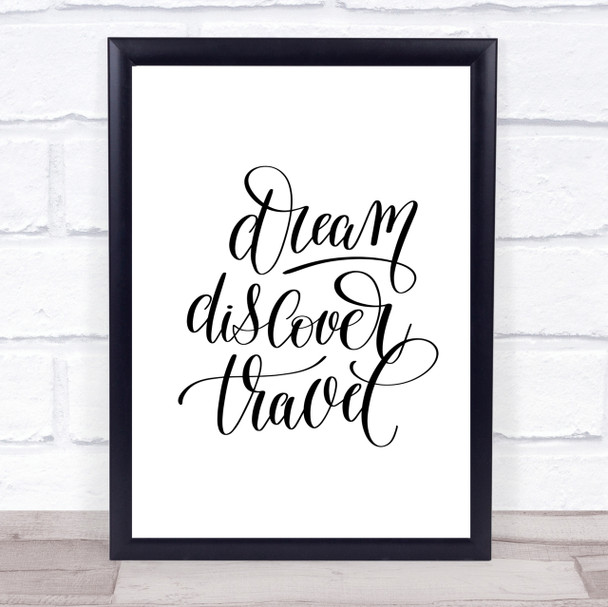 Discover Travel Quote Print Poster Typography Word Art Picture