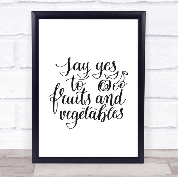 Fruits And Vegetables Quote Print Poster Typography Word Art Picture